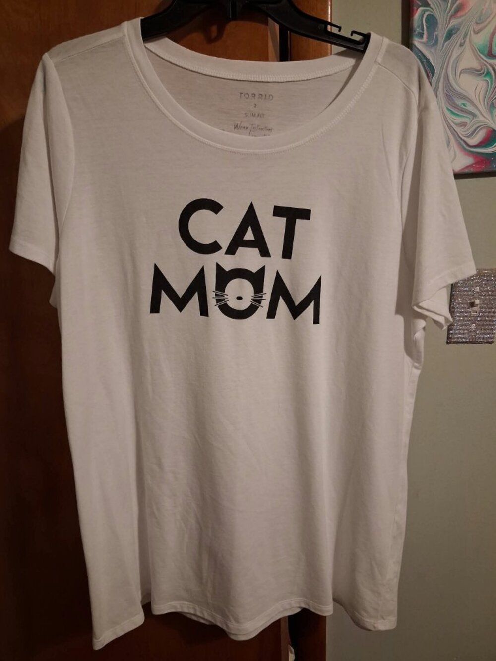 Torrid Cat Shirt Size 2 Slim Fit Short Sleeve